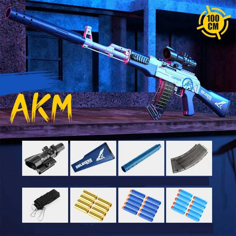 AKM 39.4 Inches Manual Shell Ejecting Nerf Rifle