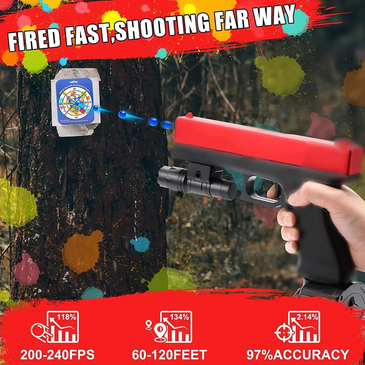 Semi Auto Plastic Gel Blaster Glock Orby Gun