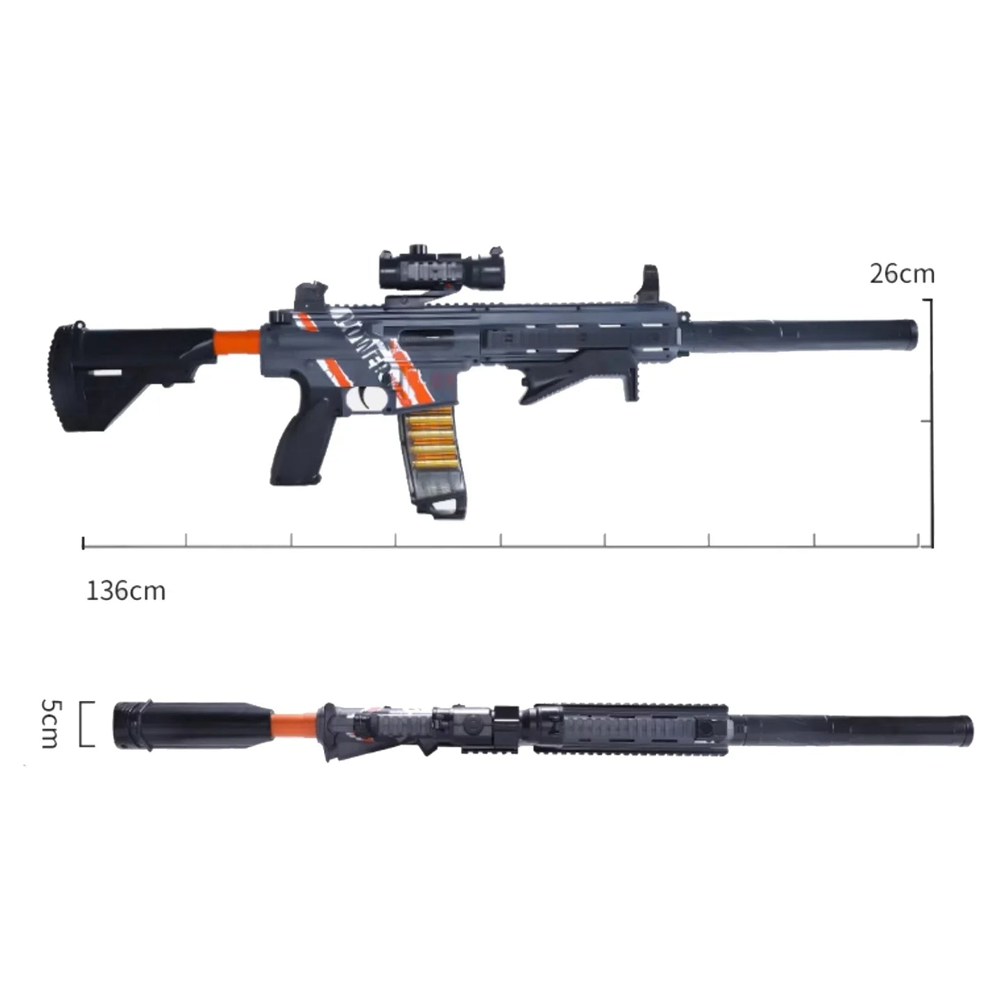Scope HK416 3 Firing Modes Nerf Rifle