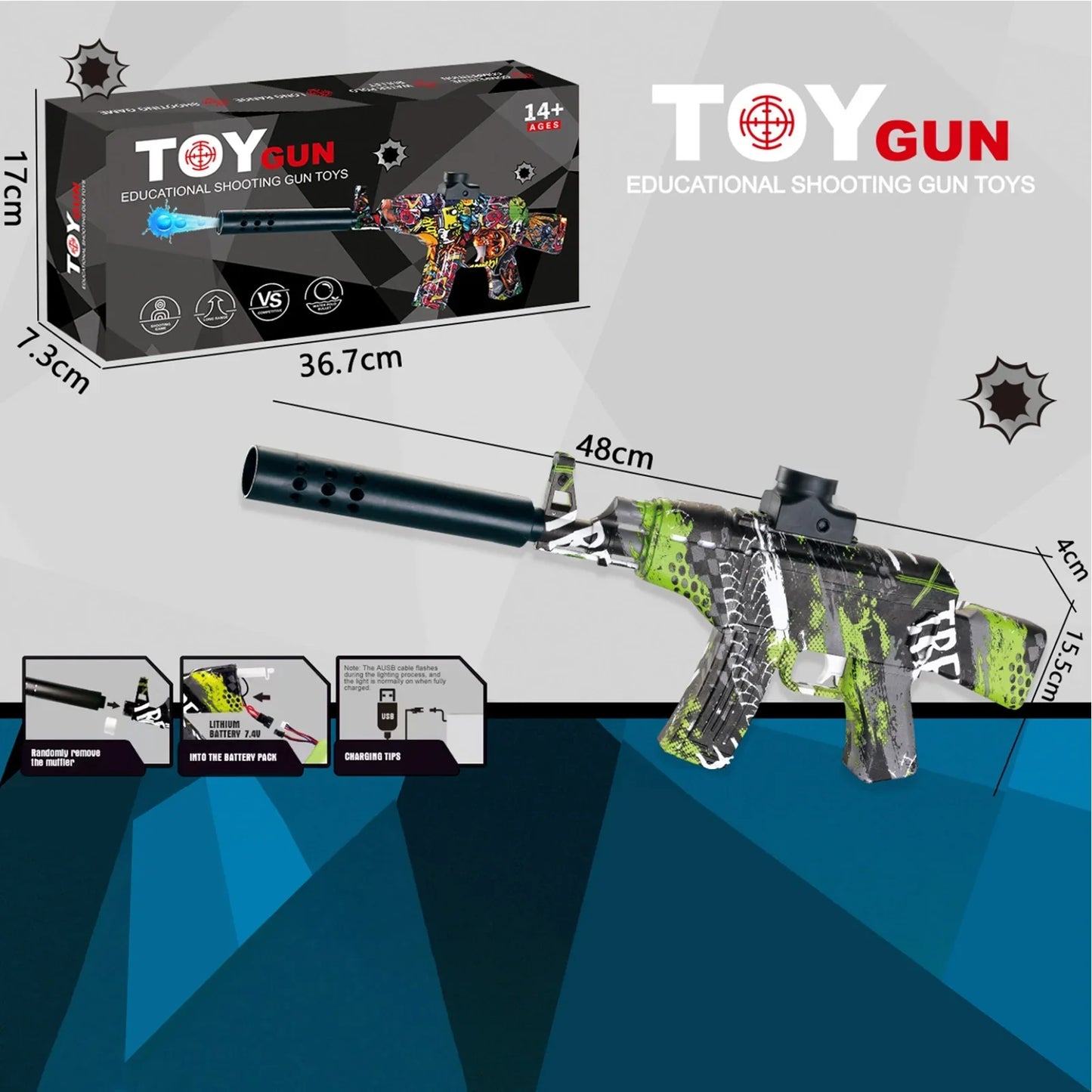 Mini Graffiti Fully Automatic Orbeez Gun AK 47