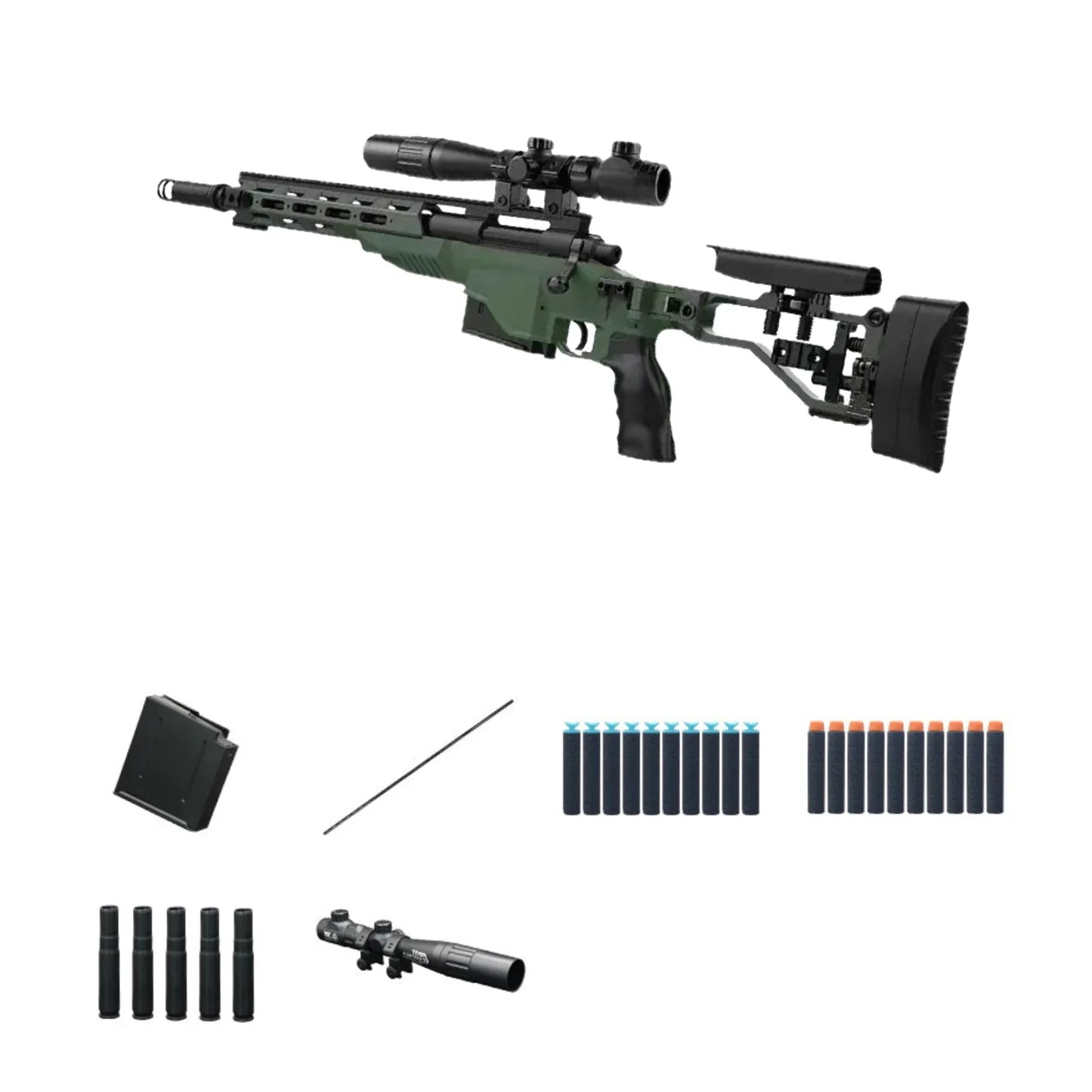 M40 Metal Gun With Scope Nerf Sniper