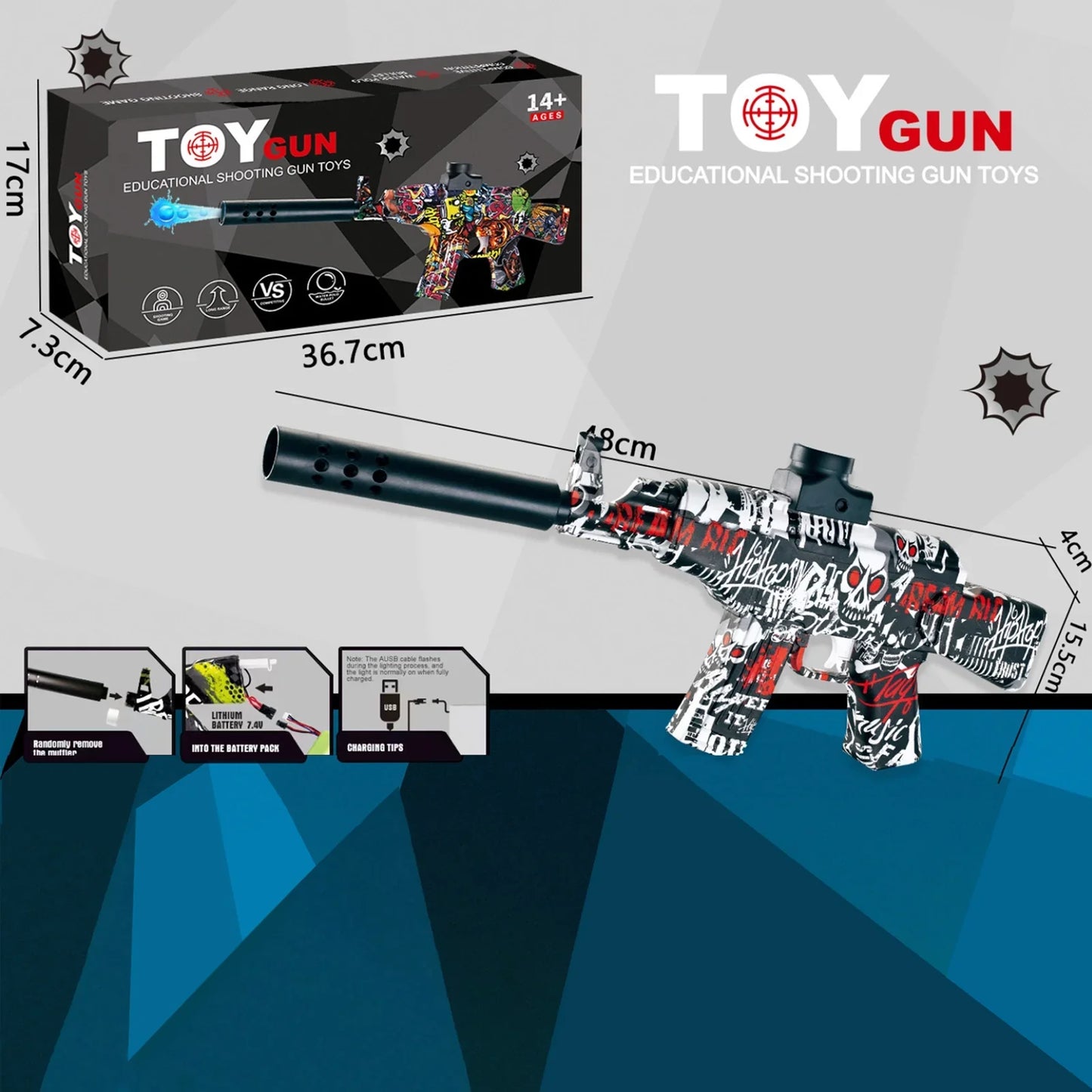 Mini Graffiti Fully Automatic Orbeez Gun AK 47