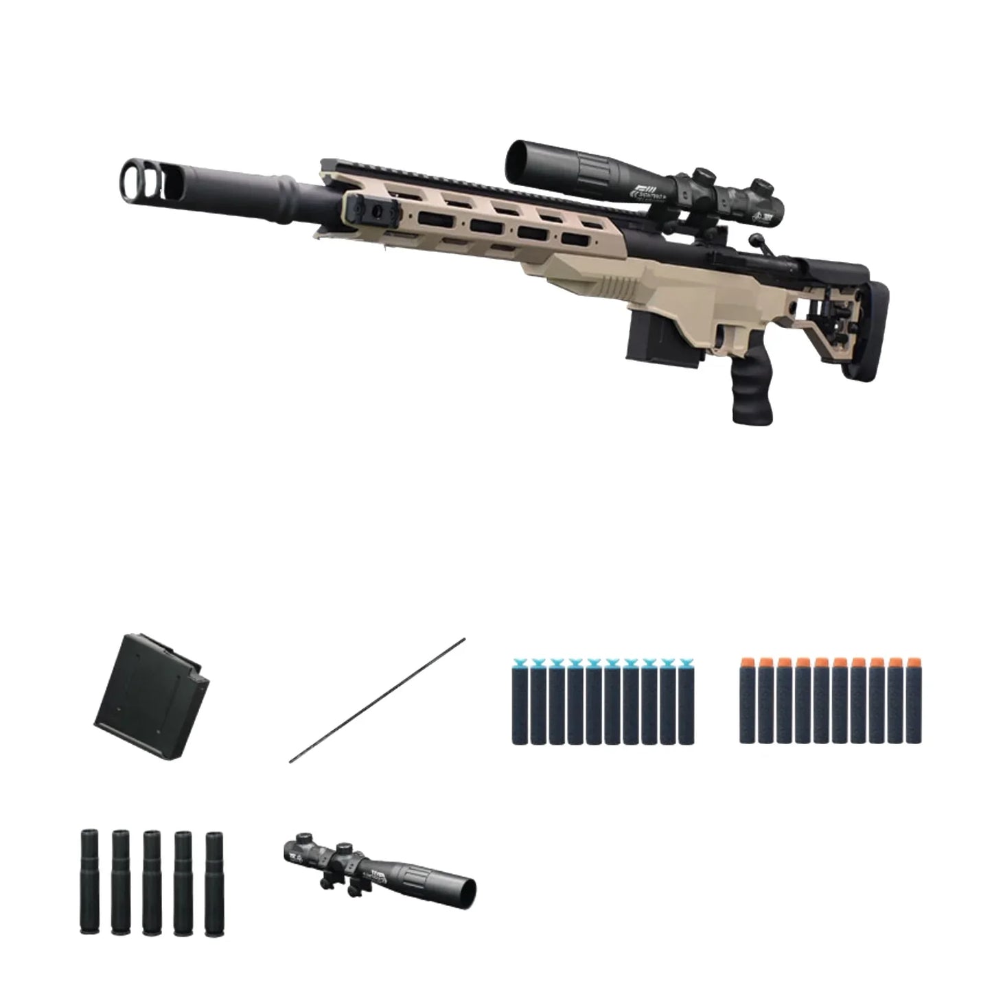 M40 Metal Gun With Scope Nerf Sniper