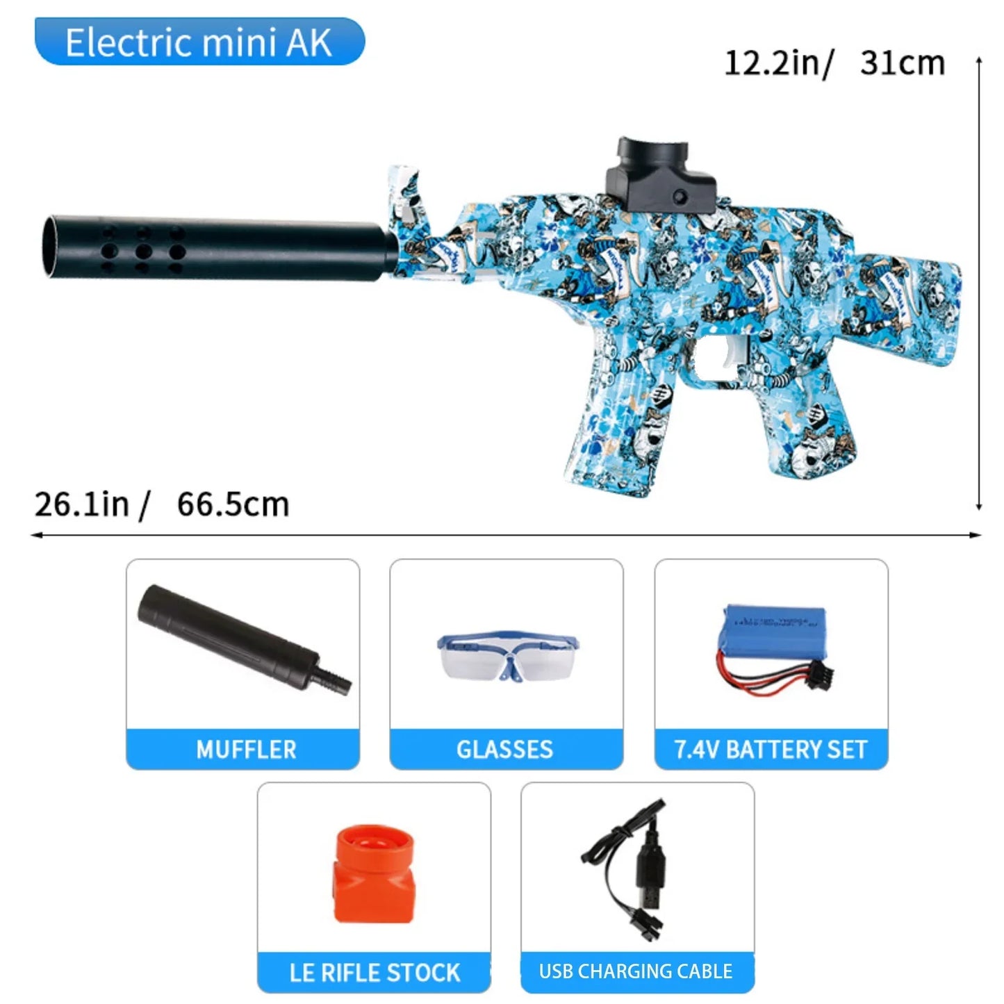 Mini Graffiti Fully Automatic Orbeez Gun AK 47