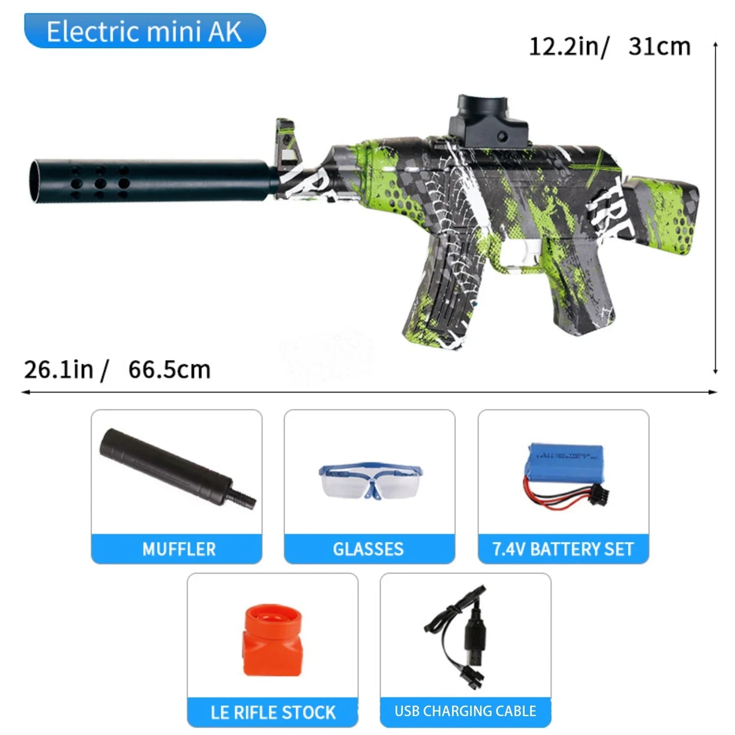Mini Graffiti Fully Automatic Orbeez Gun AK 47