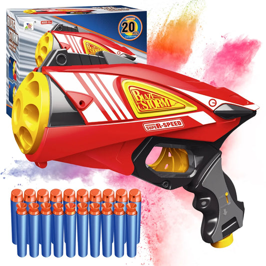 Red 8 Rounds Gun Toy Nerf Pistol