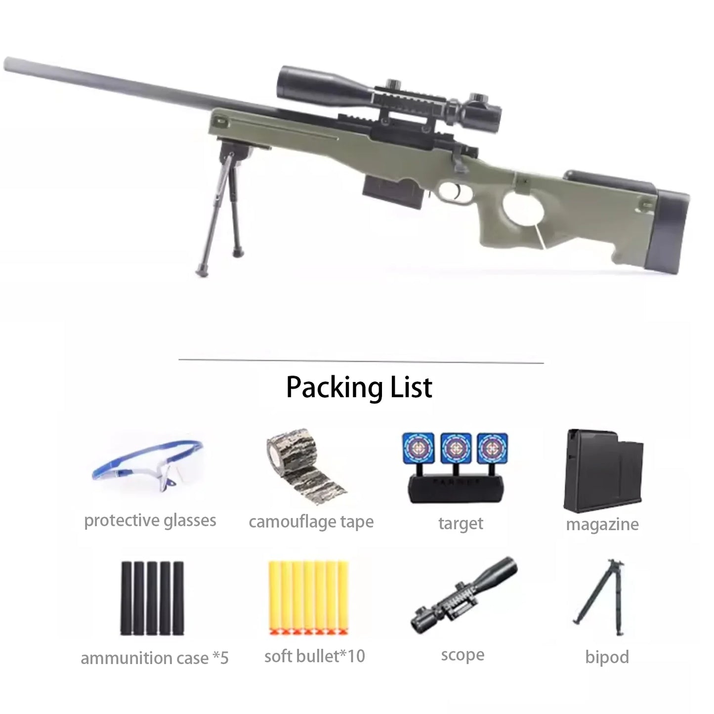 AWM Camouflage Foam Dart Nerf Sniper