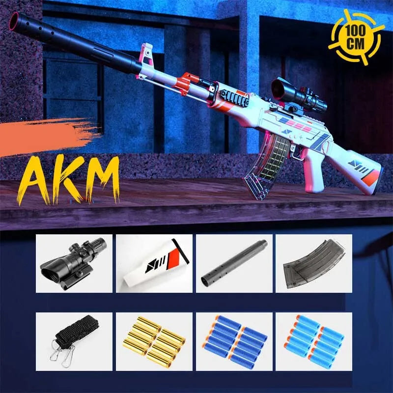 AKM 39.4 Inches Manual Shell Ejecting Nerf Rifle