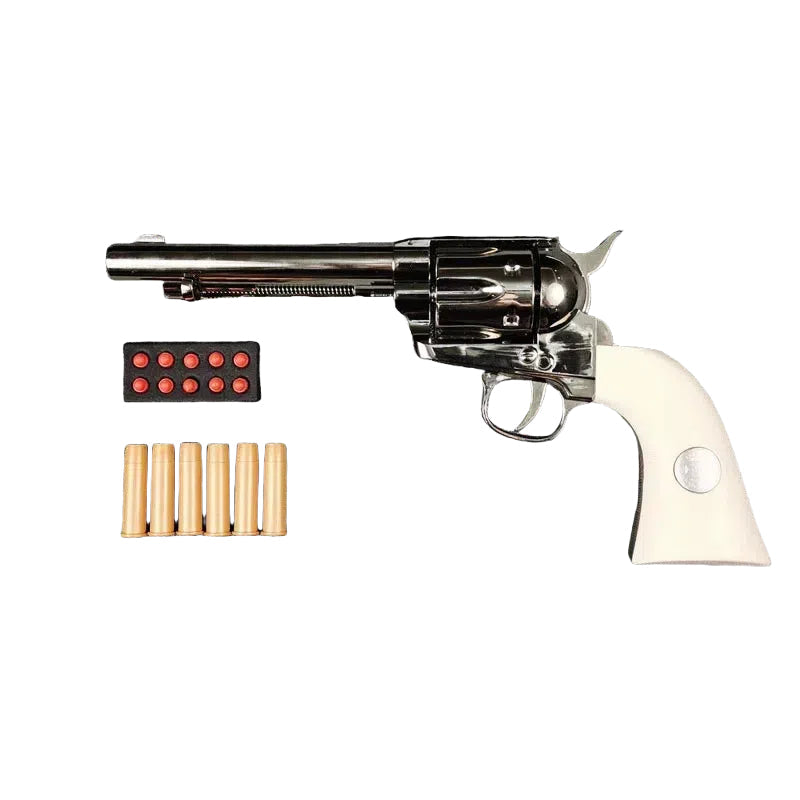 Silver Alloy Realistic Colt 1873 Revolver Nerf Gun