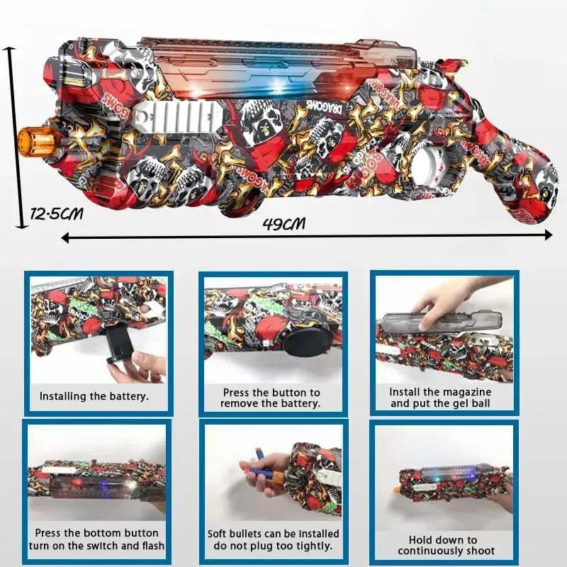 LED Light Space Full Auto Pistol Orbeez Gun