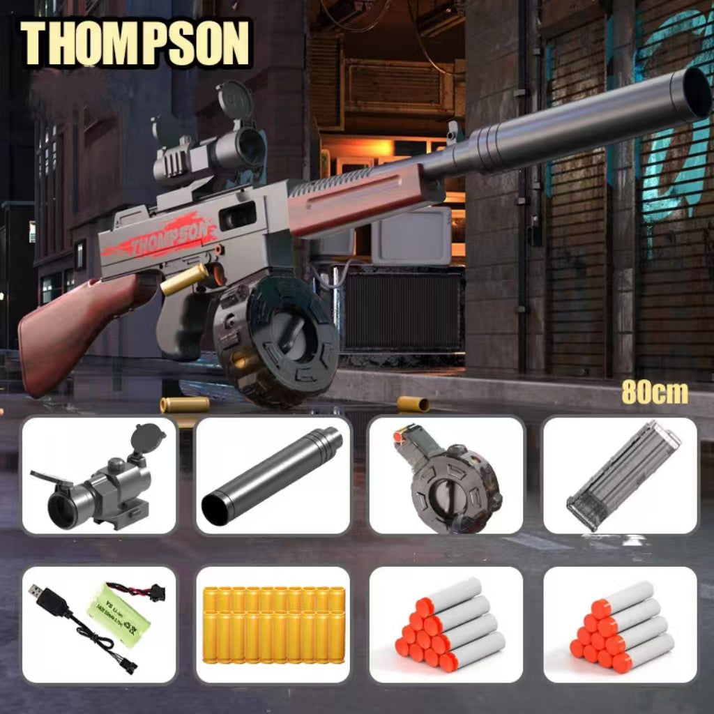 Manual Automatic Thompson Submachine Gun Nerf SMG