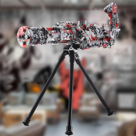 Skull Graffiti Gel Blaster Minigun With Tripod