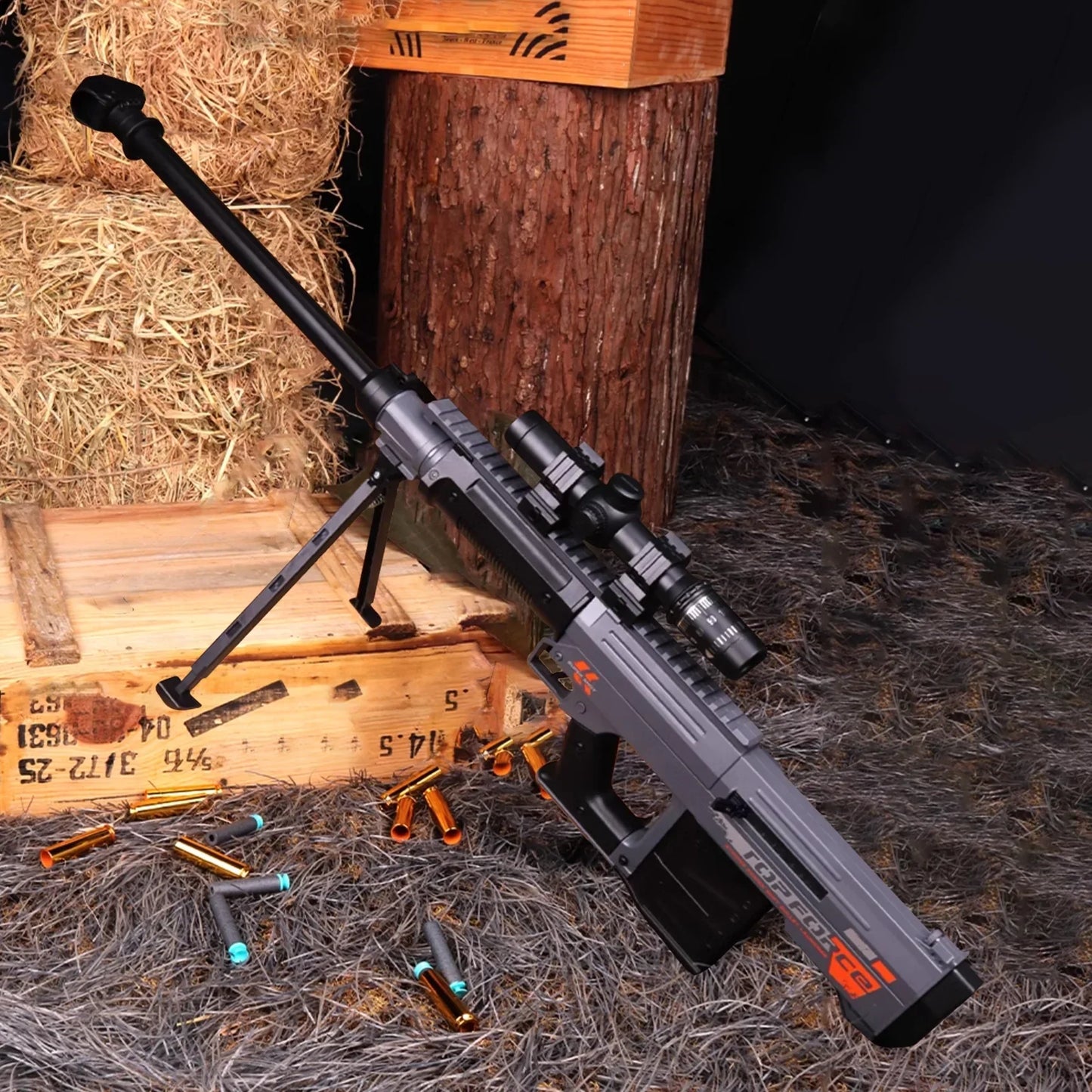 LH Gray Shell Ejecting AMR Nerf Sniper
