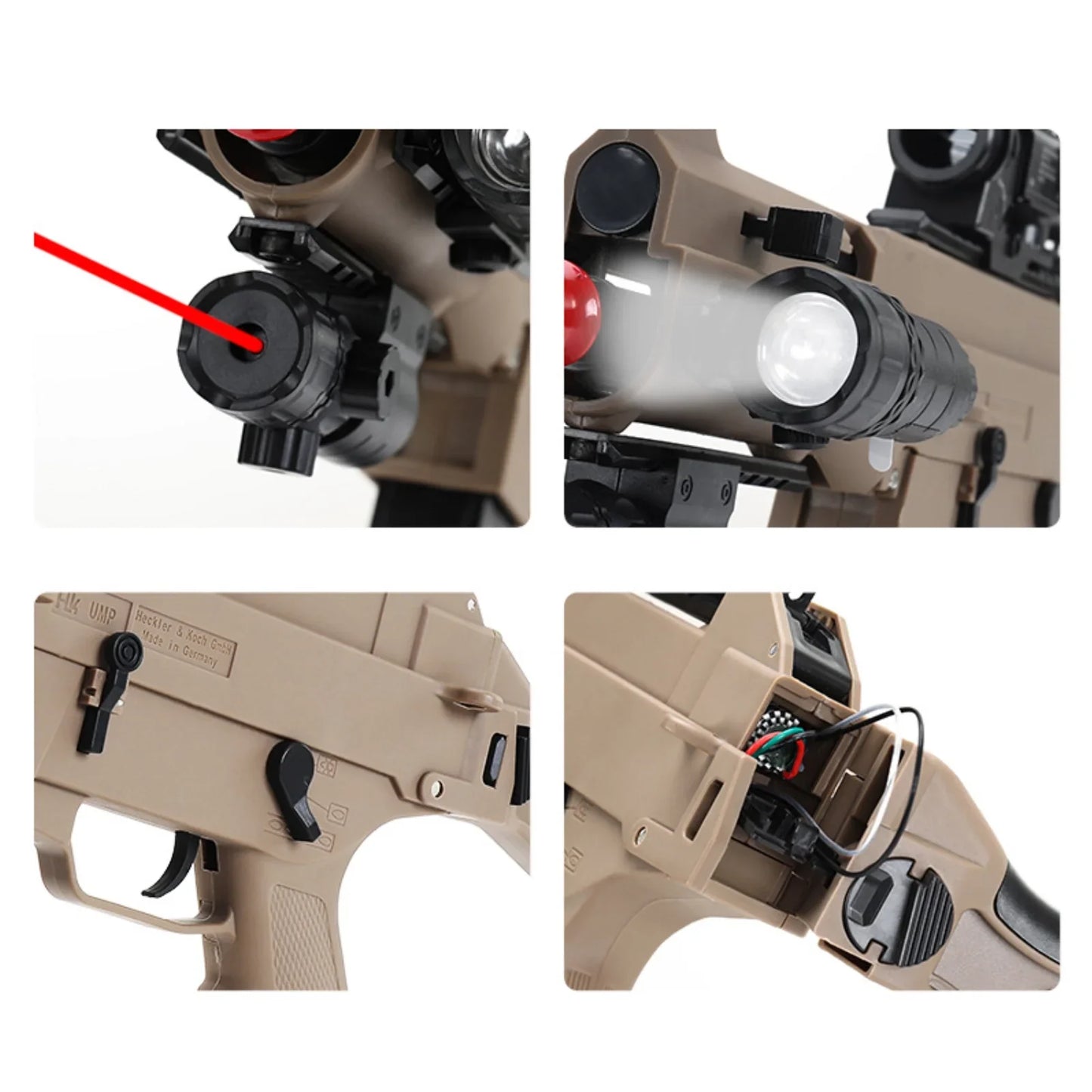 Tan UMP45 Gel Blaster Gen8 Nylon With Laser