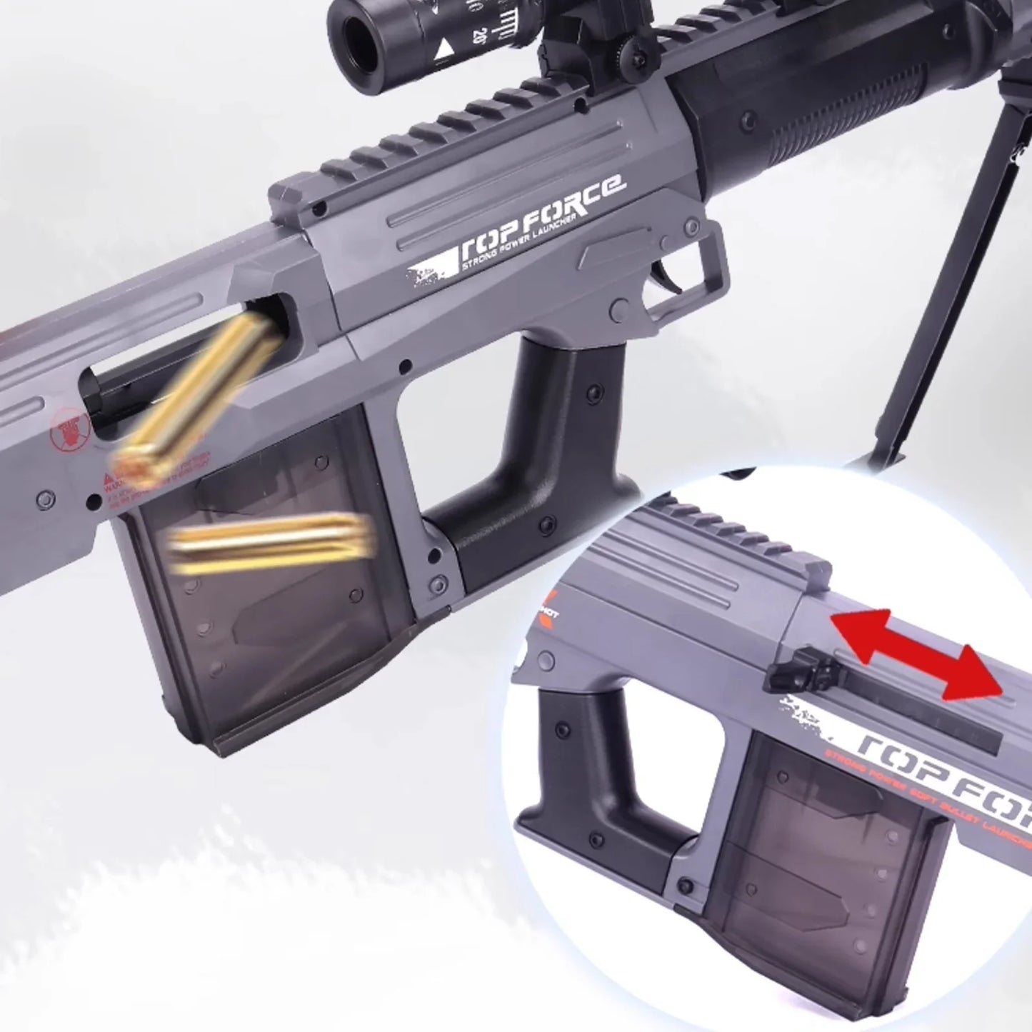 LH Gray Shell Ejecting AMR Nerf Sniper