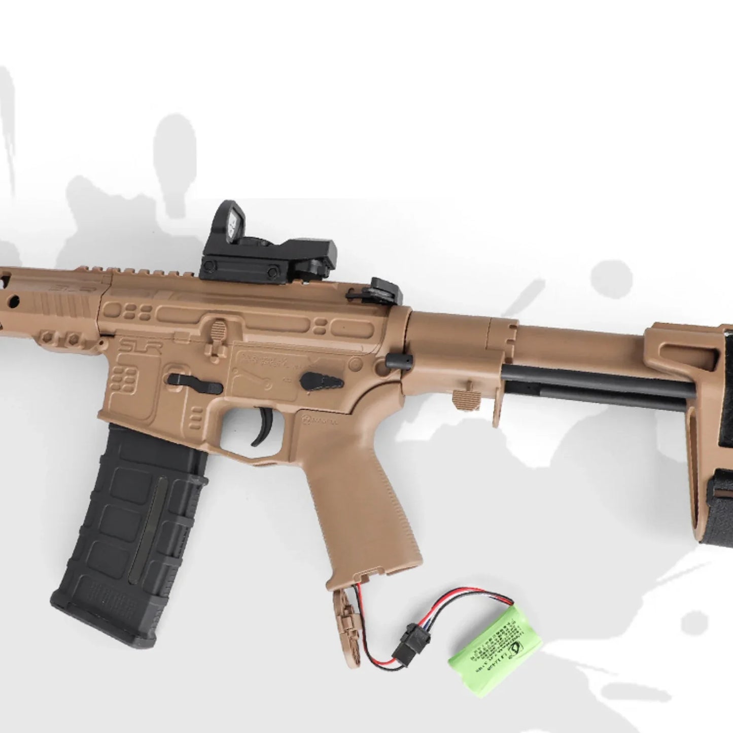 SBL Tan SLR SMG Gel Blaster With Tactical Rail