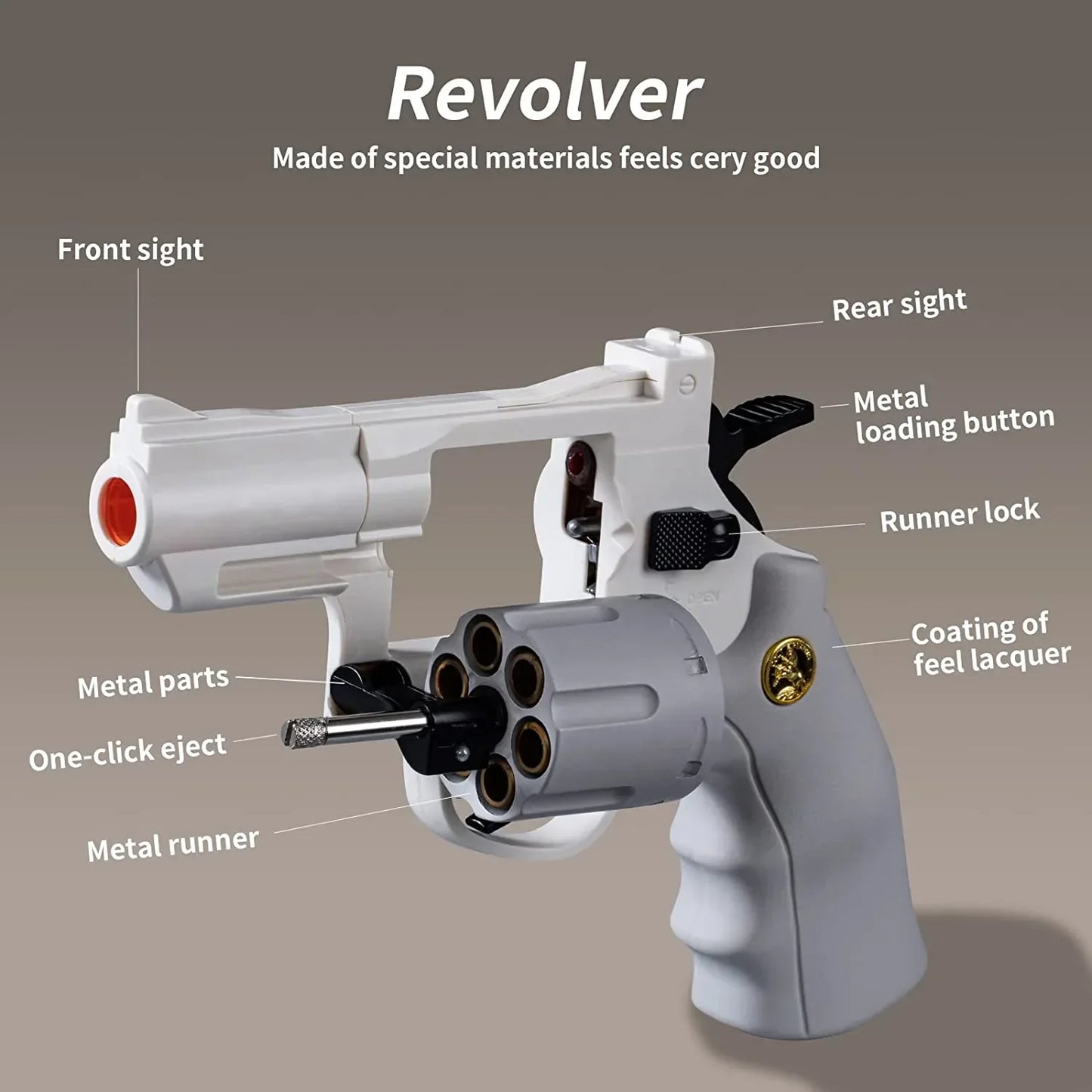 White ZP-5 Western Revolver Nerf Guns