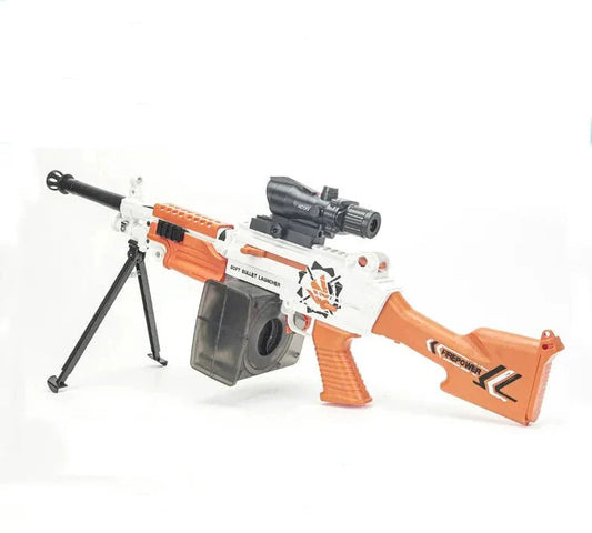 Orange M249 Nerf Machine Gun With Laser