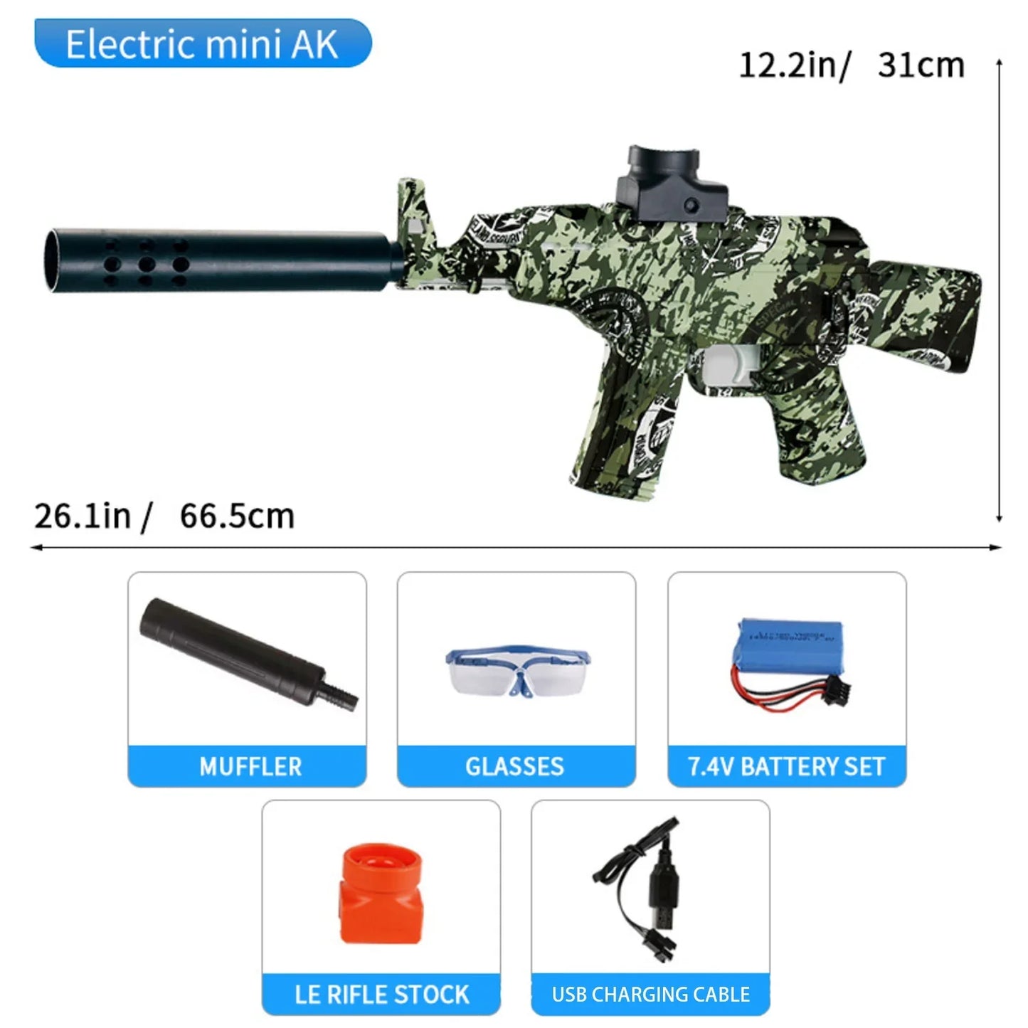 Mini Graffiti Fully Automatic Orbeez Gun AK 47