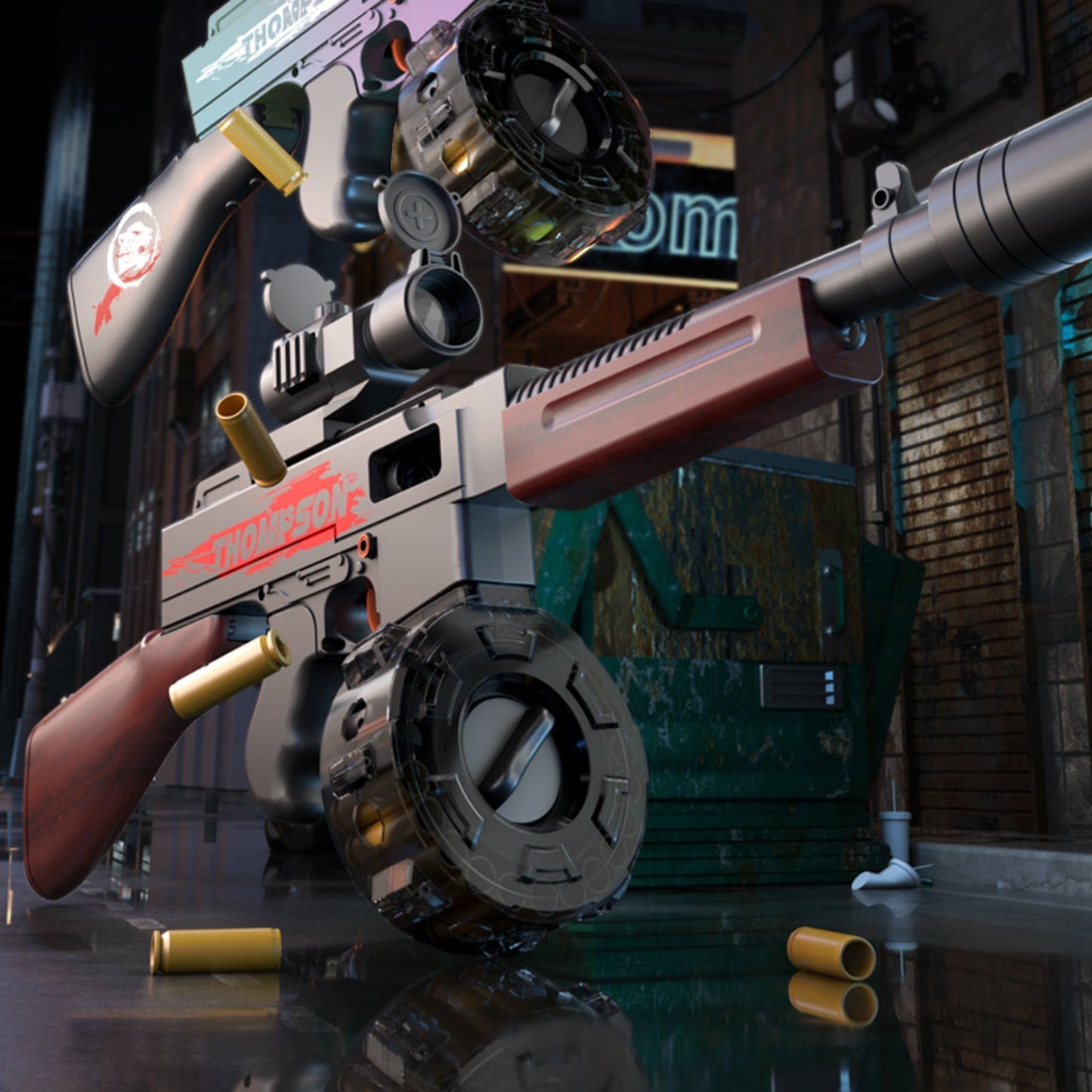 Tommy Submachine Gun Shell Ejecting Nerf SMG
