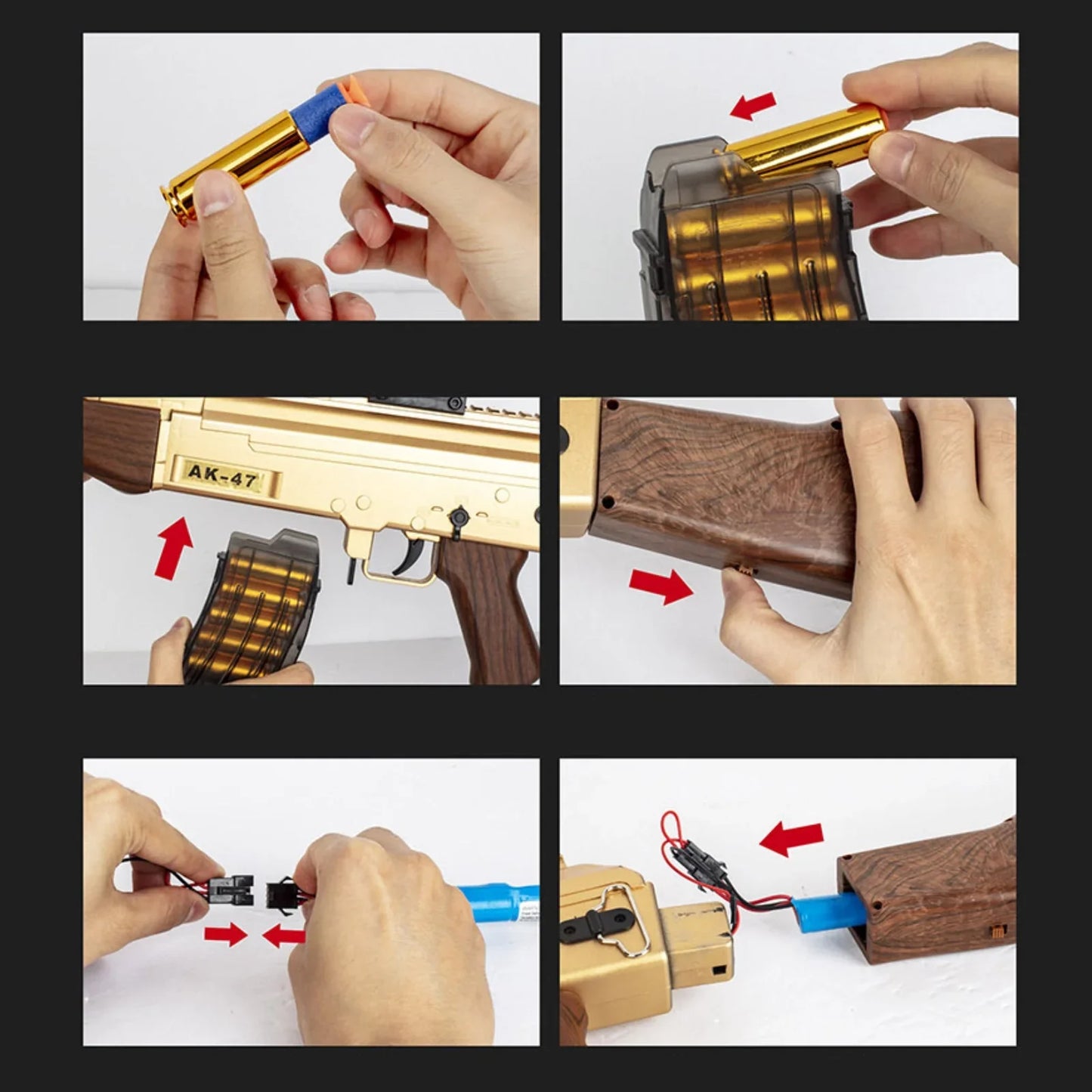 AK47 Nerf Gun Shell Ejecting Three Firing Modes