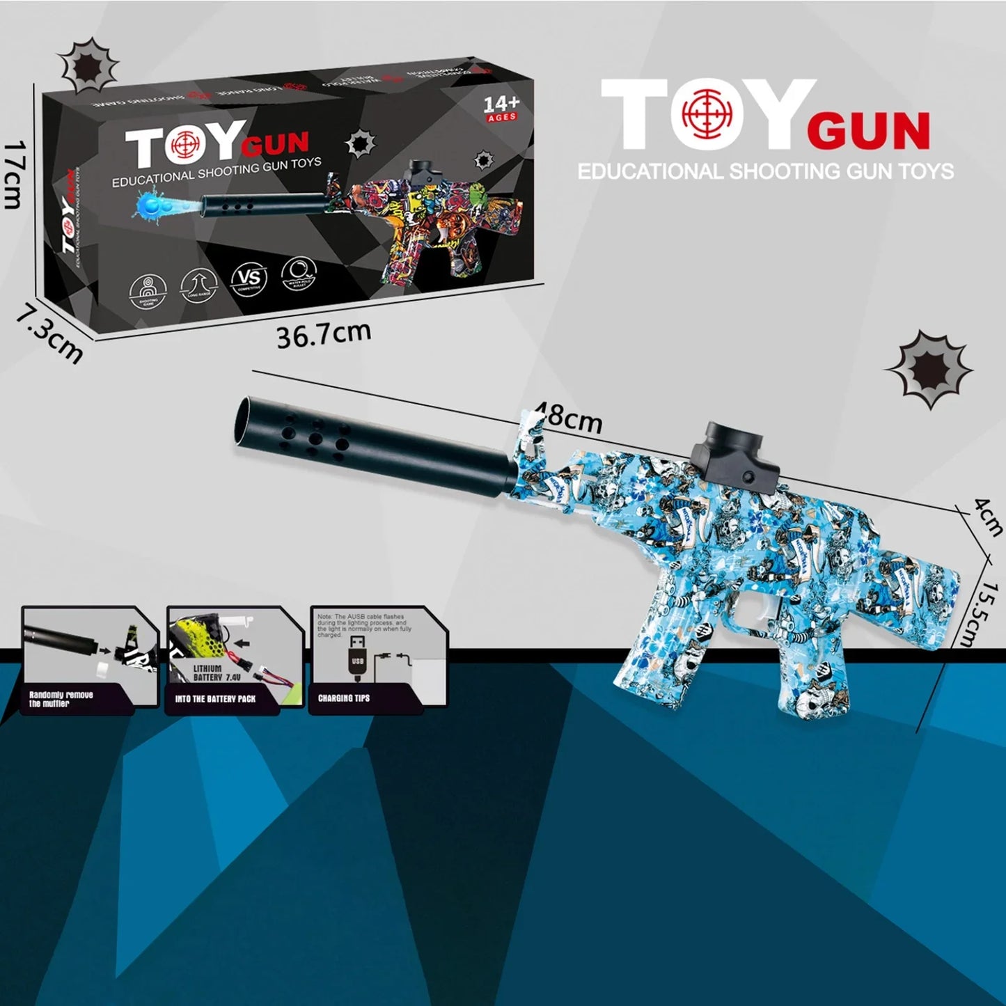 Mini Graffiti Fully Automatic Orbeez Gun AK 47