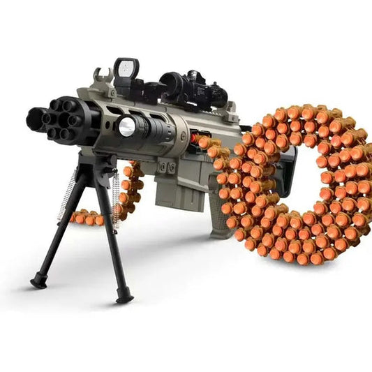 Belt-Fed Automatic Gatling Nerf Gun With Tripod