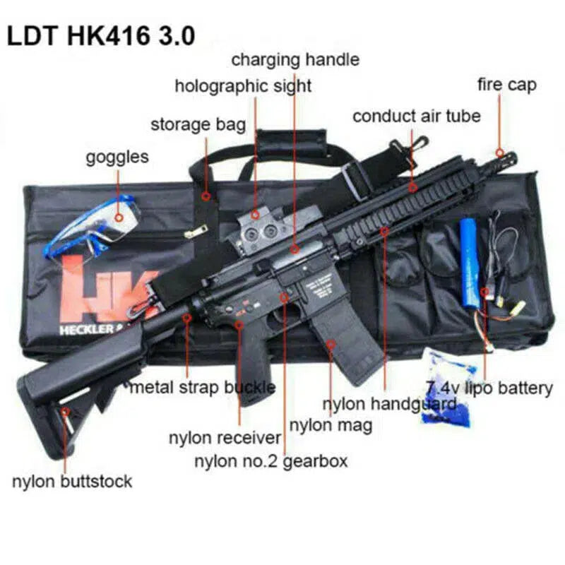 LDT HK416D V3.0 Gel Blaster Rifle With Tactical Bag