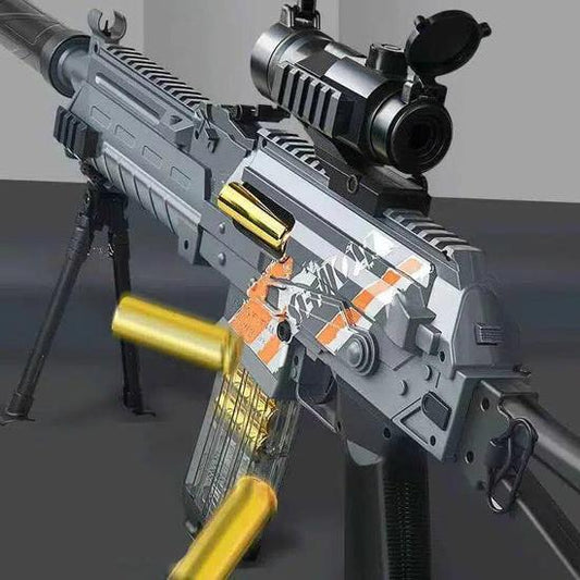 Gray AK-74U Nerf Blaster Toys Dual Magazine