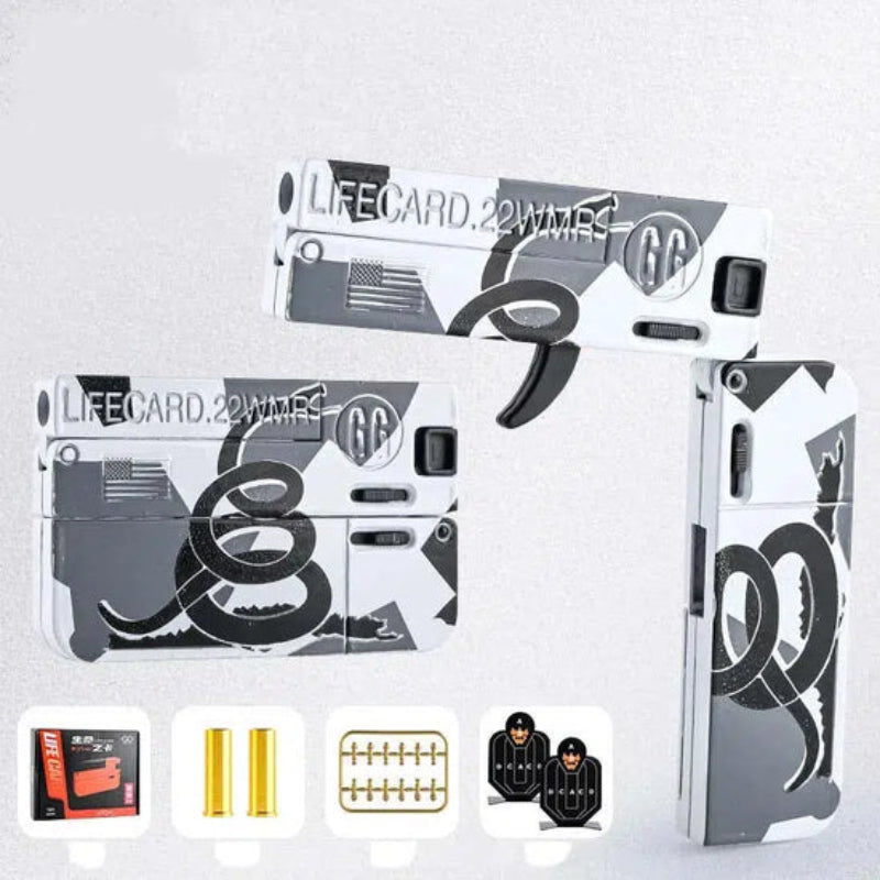 LifeCard Alloy Folding Nerf Pistol Toy Gun