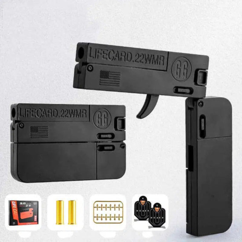 LifeCard Alloy Folding Nerf Pistol Toy Gun