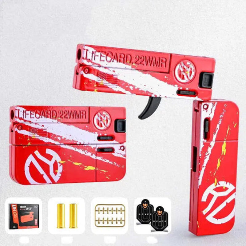 LifeCard Alloy Folding Nerf Pistol Toy Gun