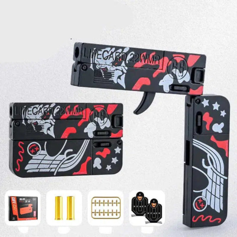LifeCard Alloy Folding Nerf Pistol Toy Gun