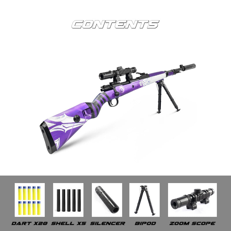 Purple Bolt Action Kar98k Sniper Rifle Nerf Guns
