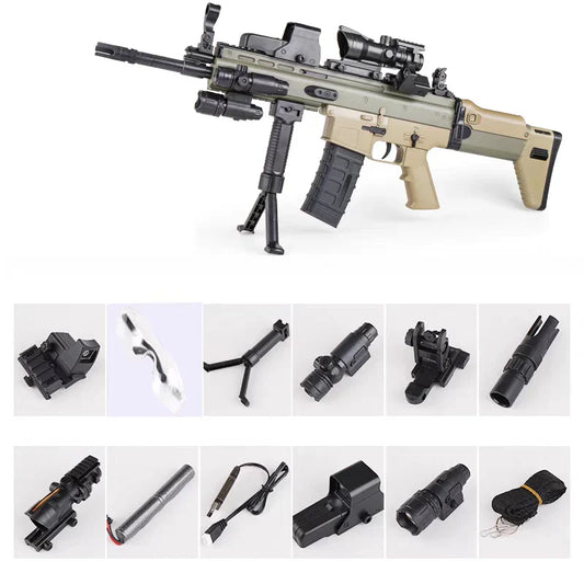Electric Tan SCAR With Scope Gel Blaster Rifle
