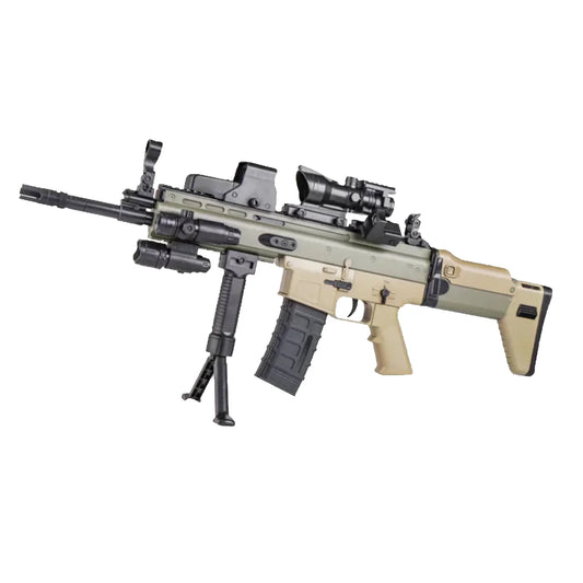 Electric Tan SCAR With Scope Gel Blaster Rifle