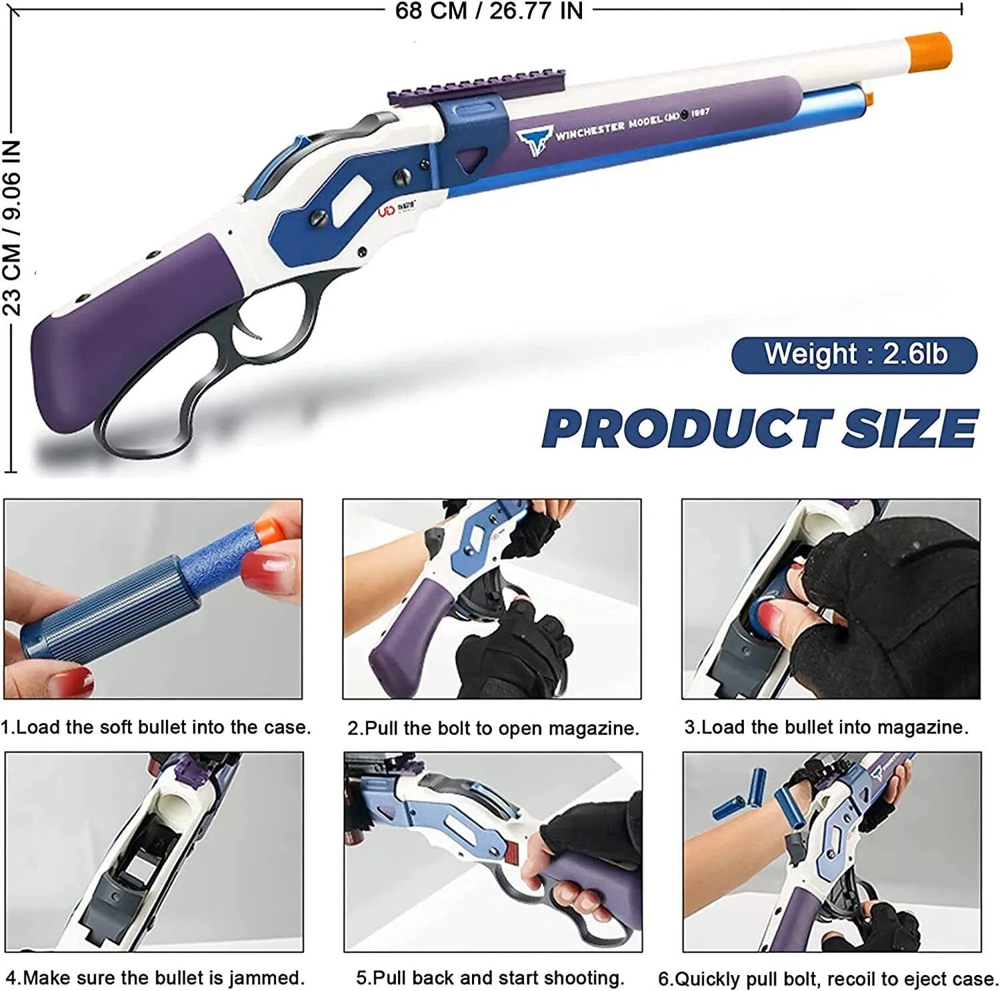 UDL Winchester 1887 Metal Lever Action Nerf Shotgun