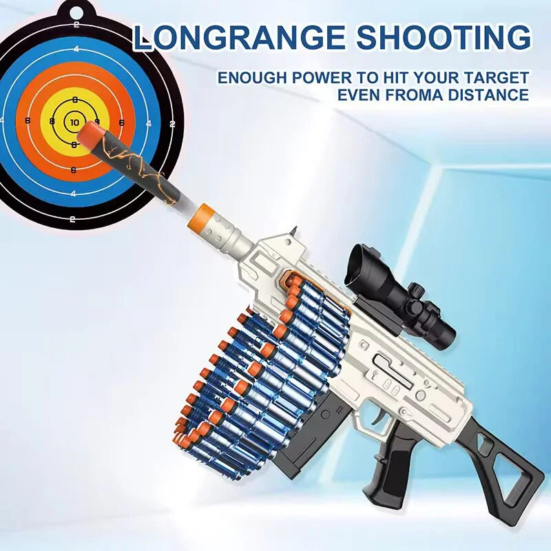 White UMP Battery Guns Nerf Machine Gun