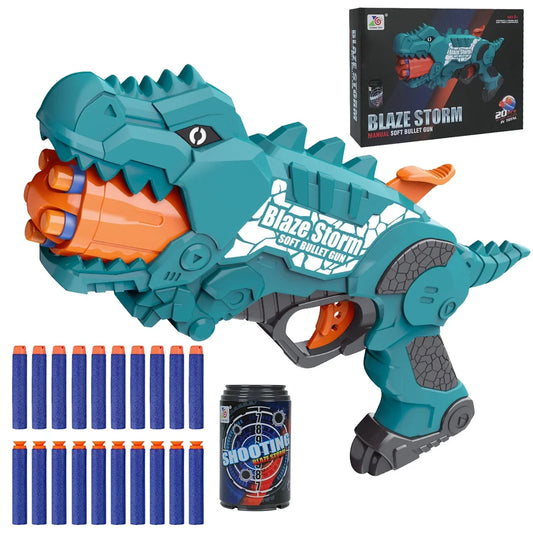 Green Dinosquad Kids Cool Nerf Pistol