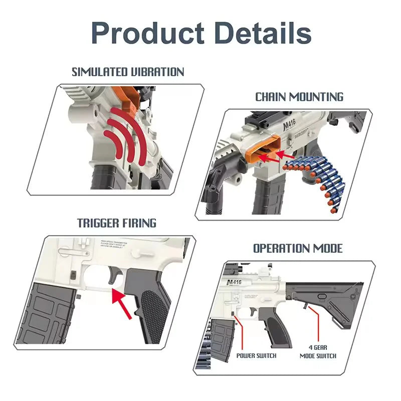Chain-Gun HK416 Motorized Nerf Blaster