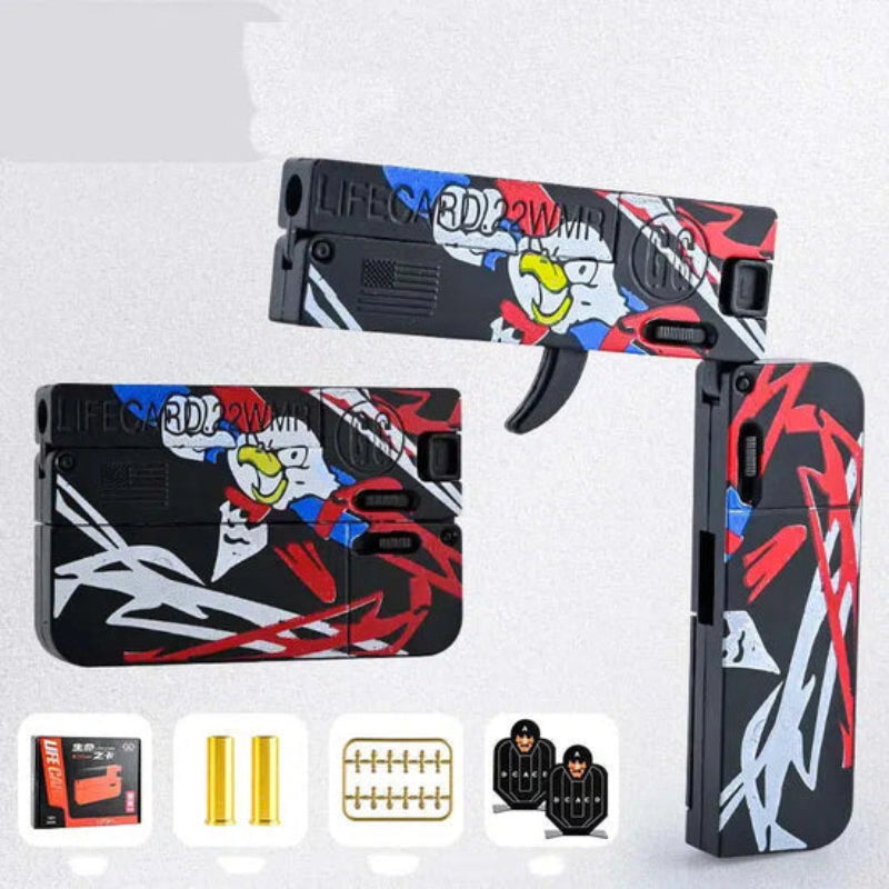 LifeCard Alloy Folding Nerf Pistol Toy Gun