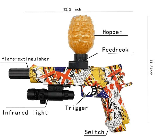 Colt M1911 With Flashlight Full Auto Pistol Orbeez Gun
