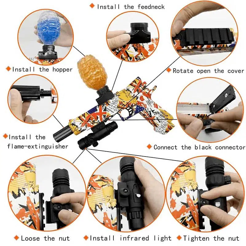 Colt M1911 With Flashlight Full Auto Pistol Orbeez Gun