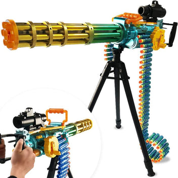 Rainbow Minigun Nerf Machine Gun With Carrying Handle