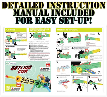 Rainbow Minigun Nerf Gun With Carrying Handle
