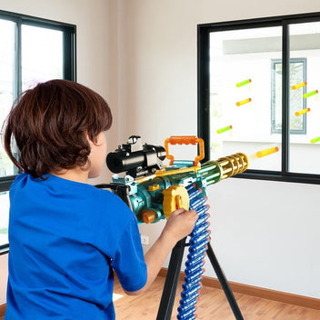 Rainbow Minigun Nerf Gun With Carrying Handle