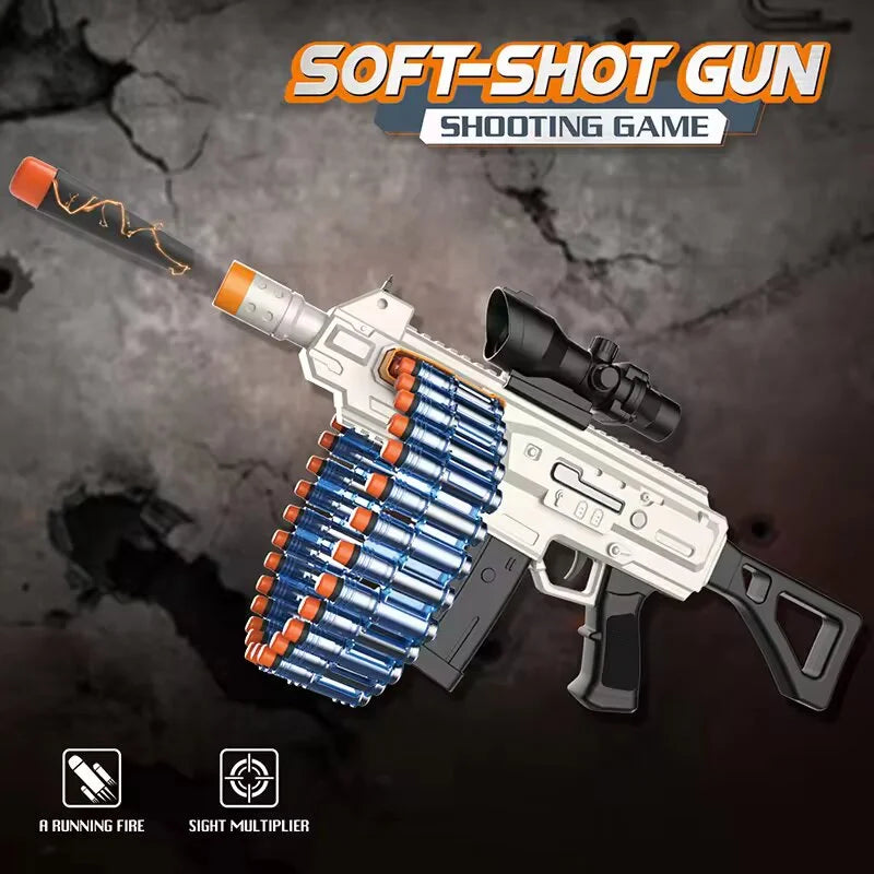 White UMP Battery Guns Nerf Machine Gun