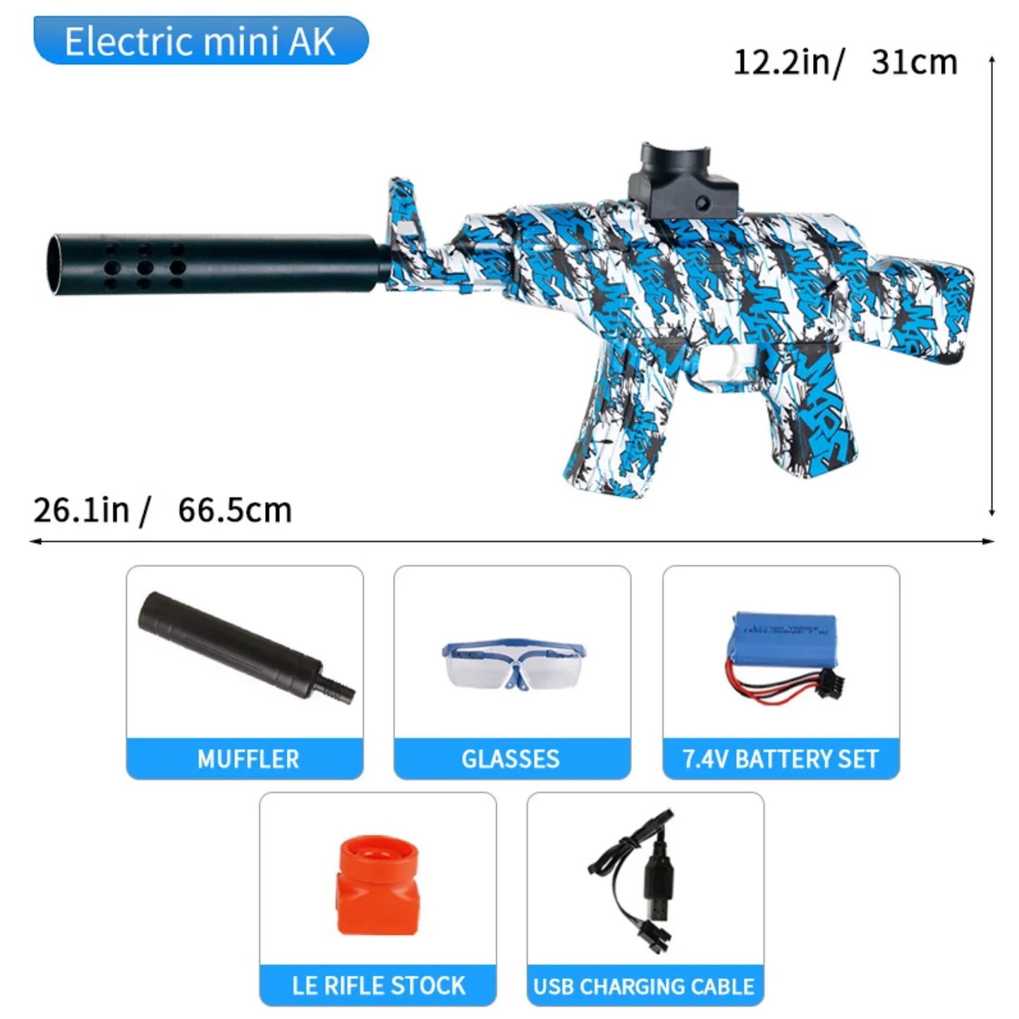 Mini Fully Automatic AK47 Rifle Gel Blaster