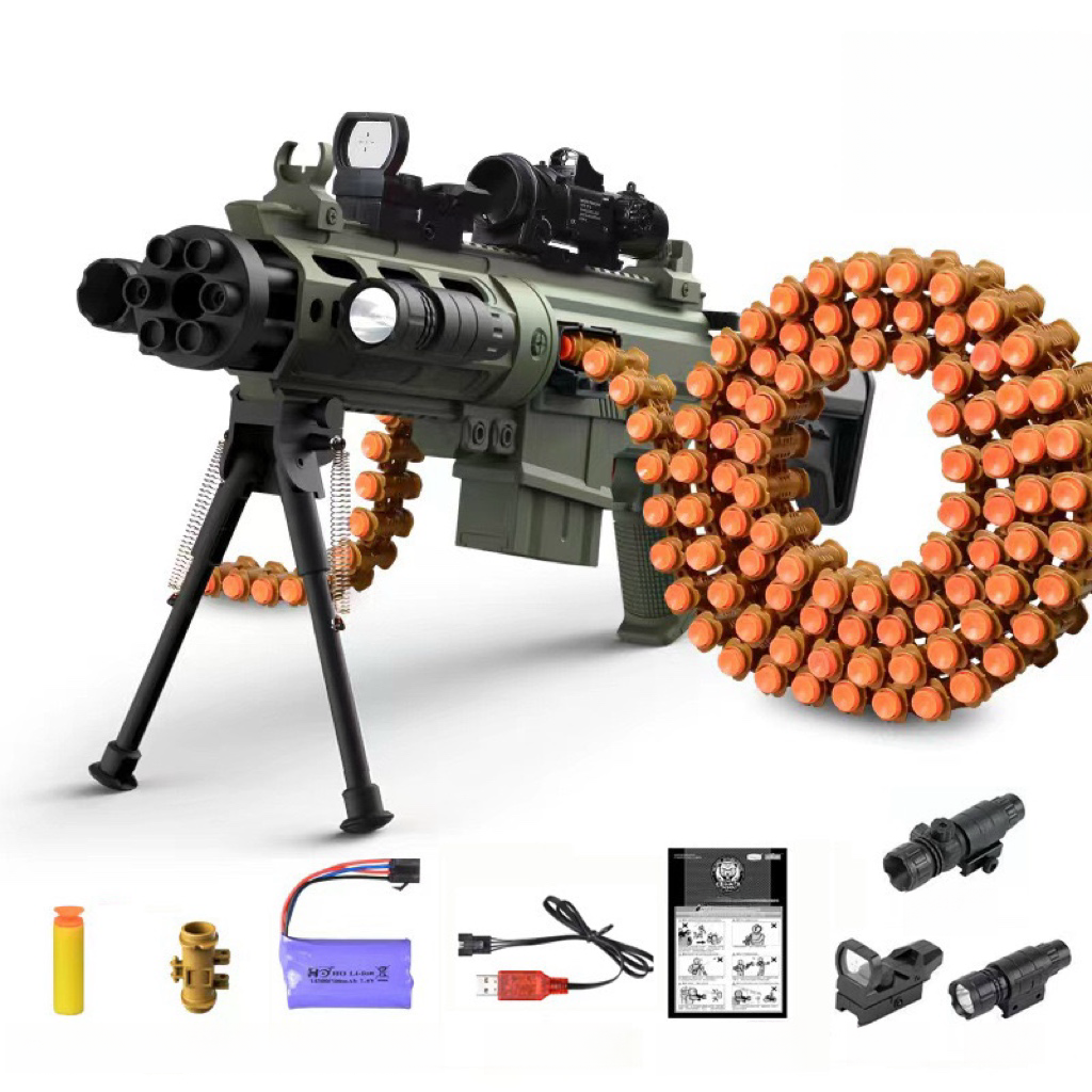 Fully automatic belt-fed Gatling rifle nerf gun