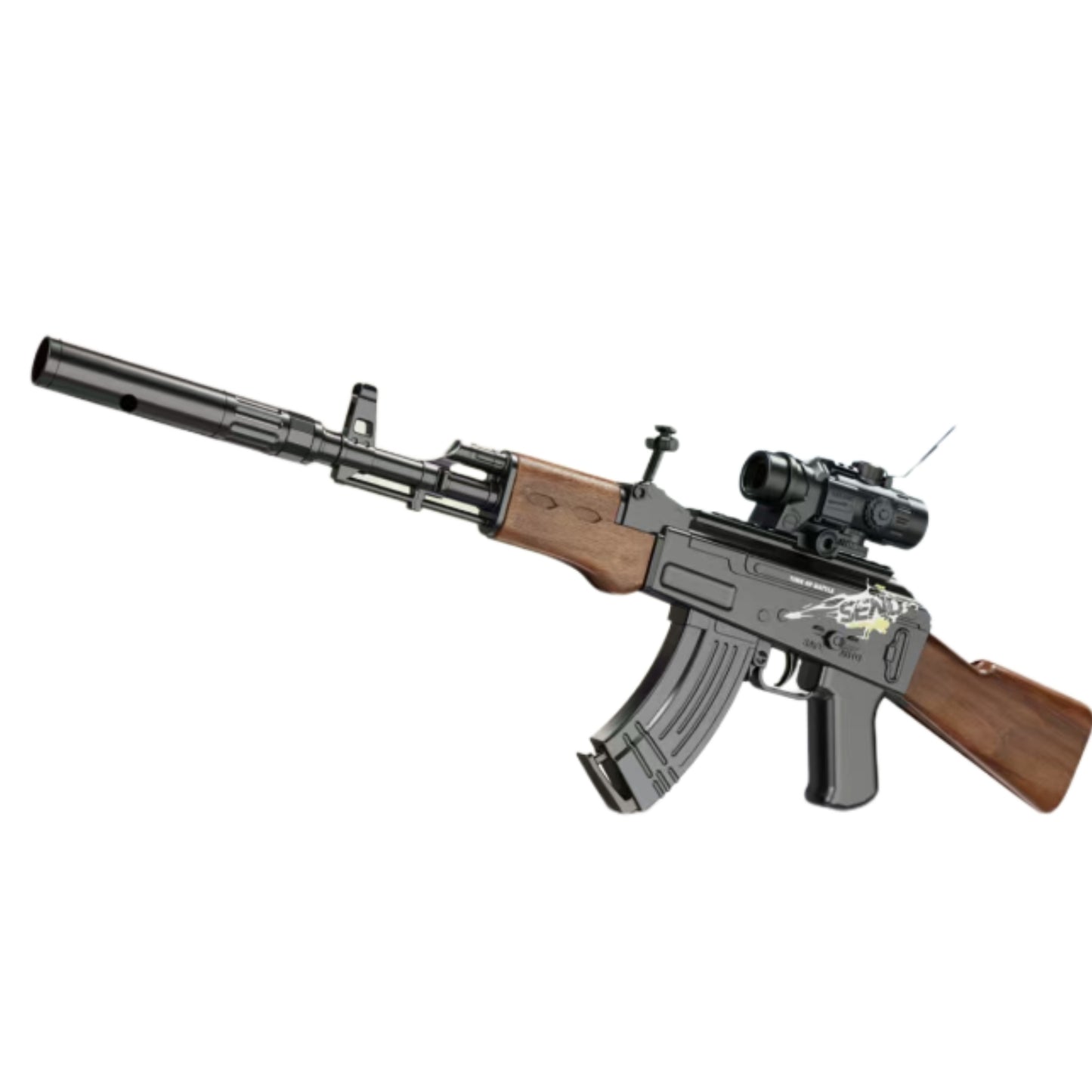 Electric Plastic AK 47 Gel Blaster With Scope